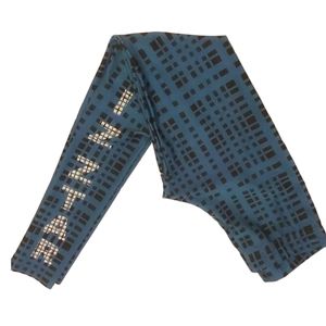 Ziztar Small Blue and Black Stretch Leggings Size Small